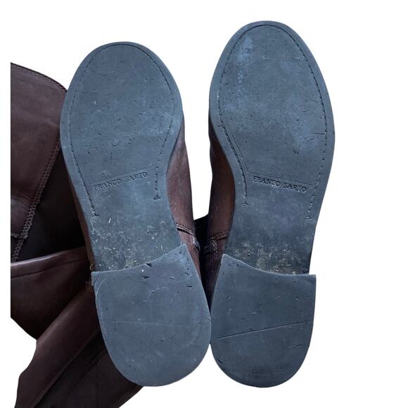 Franco Sarto Knee High Riding Boots Stretch Zip Up Leather Brown Womens Size 8.5 - Picture 6 of 7